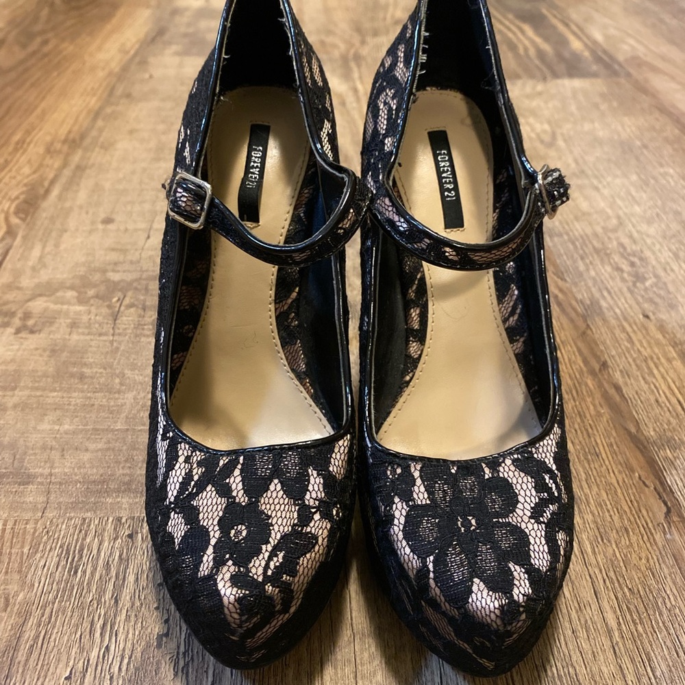 Black Lace Stilettos Size 7